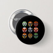 Lucha Libre Wrestling Mask Cinco de Mayo Mexican B Ronde Button 5,7 Cm (Voorkant /achterkant)