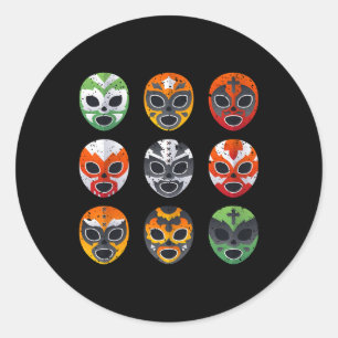 Lucha Libre Wrestling Mask Cinco de Mayo Mexican B Ronde Sticker