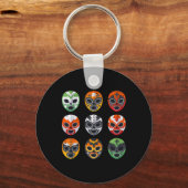 Lucha Libre Wrestling Mask Cinco de Mayo Mexican B Sleutelhanger (Voorkant)