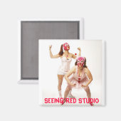 LUCHA LOCAS 185AwebFAB, Zien Red Studio Magneet (Voorkant / Achterkant)