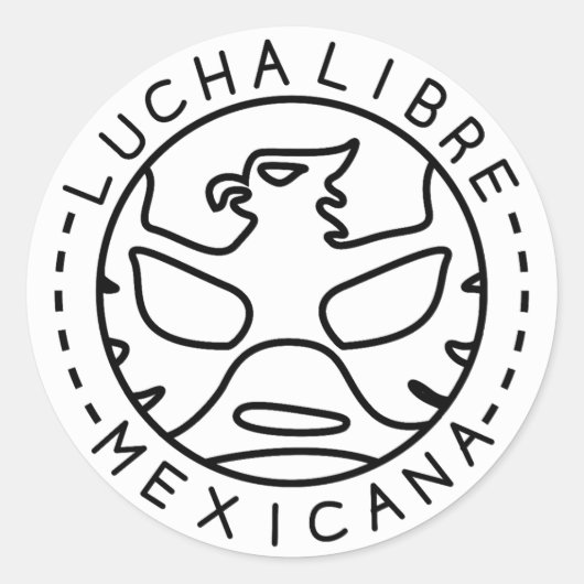 Lucha Logo#1mono Ronde Sticker (Voorkant)