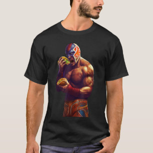Luchador eet taco Mexicaans worstelen Lucha Libre T-shirt
