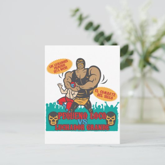 Luchador Noche Briefkaart (Staand voorkant)