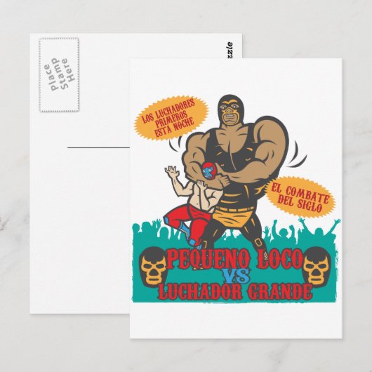 Luchador Noche Briefkaart (Voorkant / Achterkant)