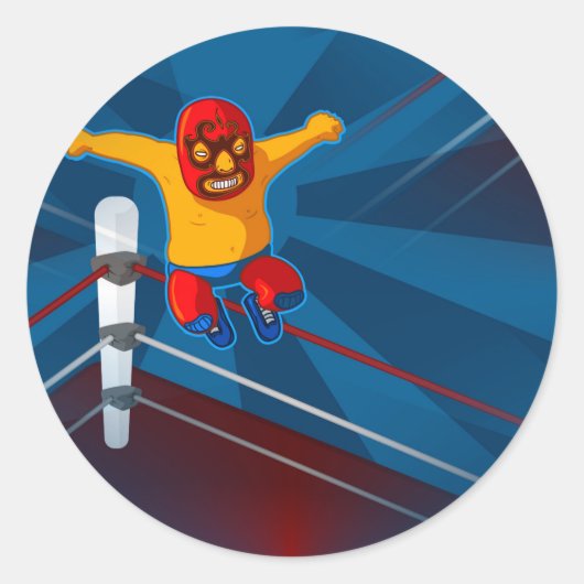 luchador ronde sticker (Voorkant)