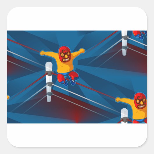 luchador vierkante sticker (Voorkant)