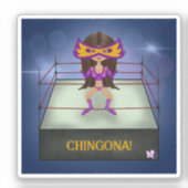 Luchadora Lucha Libre Mexicaanse worstelen Mok Sticker (Voorkant)