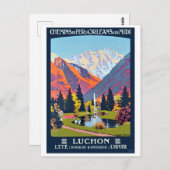 Luchon, centrum voor spa, Frankrijk, oud reizen Briefkaart (Voorkant / Achterkant)