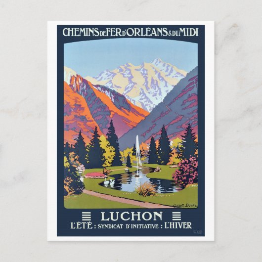 Luchon, centrum voor spa, Frankrijk, oud reizen Briefkaart (Voorkant)