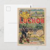Luchon France  Railroad Poster 1890 Briefkaart (Voorkant / Achterkant)