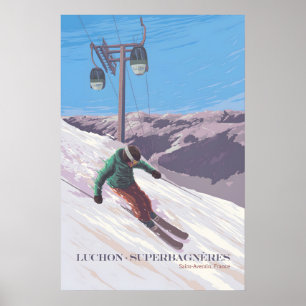 Luchon-Superbagnères Frankrijk Skigebied Poster