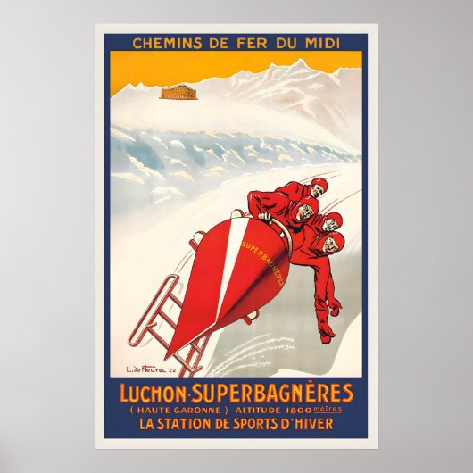Luchon-Superbagneres Het Wintersportstation Poster (Voorkant)