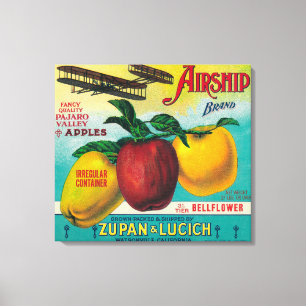 Lucht Apple Crate LabelWatsonville, CA Canvas Afdruk