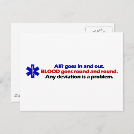 Lucht/bloed Briefkaart (Voorkant / Achterkant)