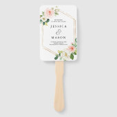 Lucht Blush Huwelijksprogramma Fan Handwaaier (Voorkant)