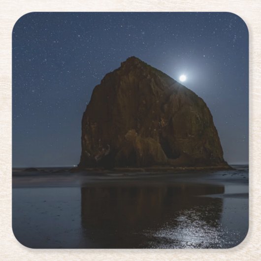 Lucht boven Haystack Rock | Cannon Beach, Oregon Kartonnen Onderzetters (Voorkant)