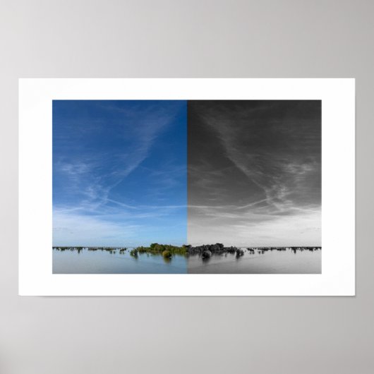 Lucht boven waterreflectie fotografie poster (Voorkant)