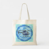 Lucht chopper Helikopter boodschappentas Tote Bag (Achterkant)