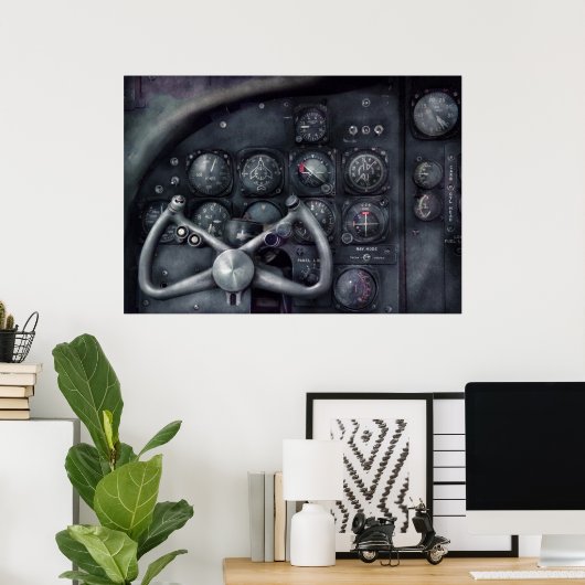 Lucht - De cockpitit Poster (Thuiskantoor)