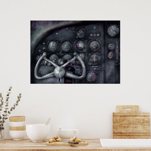Lucht - De cockpitit Poster (Keuken)