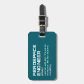 Lucht- en ruimtevaart - Funny Engineer Gift Bagagelabel (Voorkant verticaal)