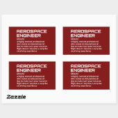 Lucht- en ruimtevaarttechnicus - Funny Definition  Rechthoekige Sticker (Vel)