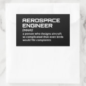 Lucht- en ruimtevaarttechnicus - Funny Definition Rechthoekige Sticker (Tas)
