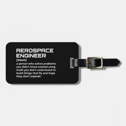Lucht- en ruimtevaarttechnicus – Grappige definiti Bagagelabel (Voorkant horizontaal)