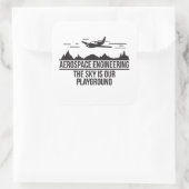 Lucht- en ruimtevaarttechniek De lucht is onze spe Vierkante Sticker (Tas)