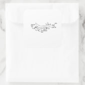 Lucht- en ruimtevaarttechniek magie vierkante sticker (Tas)