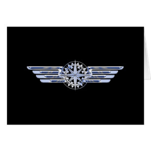 Lucht- en vliegenpakket als vleugellam op zwart