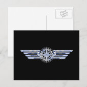 Lucht- en vliegenpakket als vleugellam op zwart briefkaart (Voorkant / Achterkant)