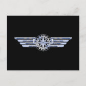 Lucht- en vliegenpakket als vleugellam op zwart briefkaart (Voorkant)