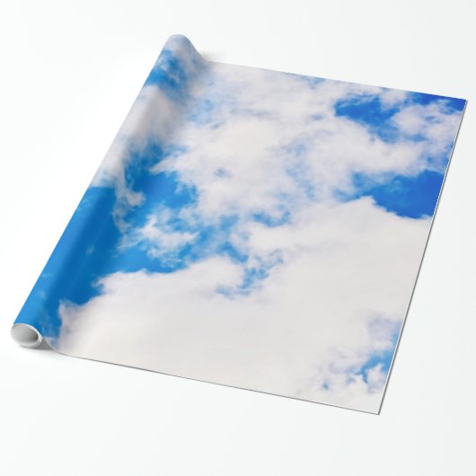 Lucht- en wolkenpakpapier cadeaupapier (Uitgerold)