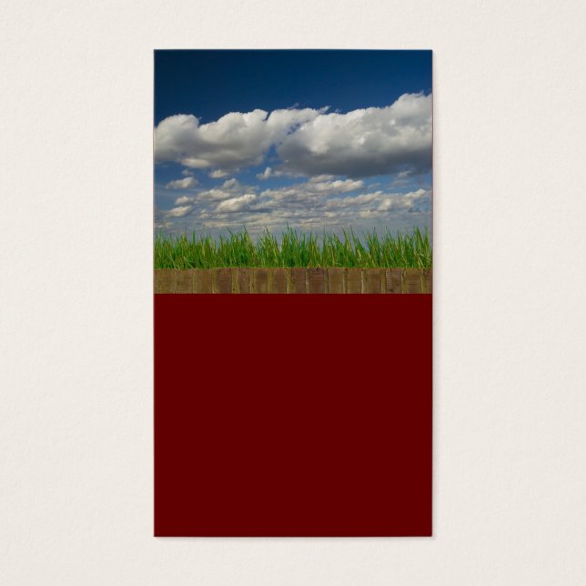 lucht, gras, bakstenen visitekaartje (Voorkant)