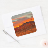 Lucht in brand vierkante sticker (Envelop)
