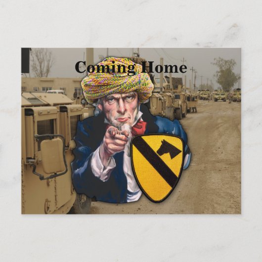 Lucht kav 1e cavalerie iraq patch briefkaart (Voorkant)