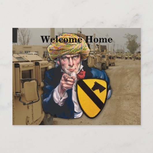 Lucht kav 1e cavalerie iraq patch briefkaart (Voorkant)