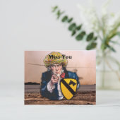 Lucht kav 1e cavalerie iraq patch briefkaart (Staand voorkant)