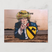 Lucht kav 1e cavalerie iraq patch briefkaart (Voorkant)