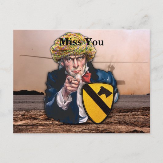 Lucht kav 1e cavalerie iraq patch briefkaart (Voorkant)