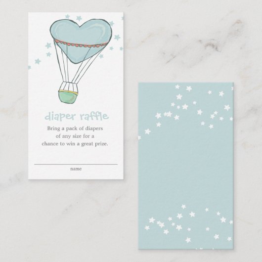 Lucht luchtballon, Baby shower met lade Informatiekaartje (Voorkant / Achterkant)