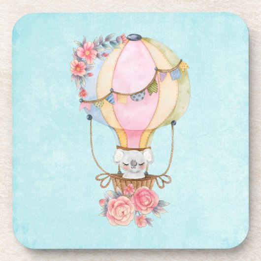 Lucht luchtballon met Beer Waterverf Bier Onderzetter (Voorkant)