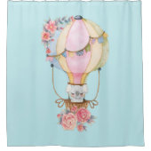 Lucht luchtballon met Beer Waterverf Douchegordijn (Voorkant)