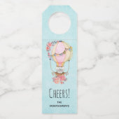 Lucht luchtballon met Beer Waterverf Flessenhanger (Voorkant)