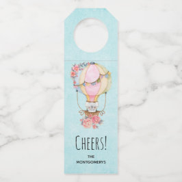 Lucht luchtballon met Beer Waterverf Flessenhanger