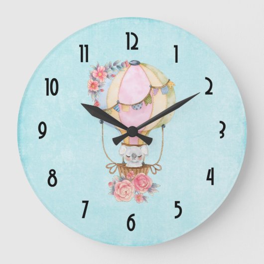 Lucht luchtballon met Beer Waterverf Grote Klok (Voorkant)