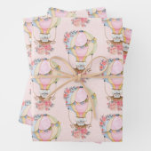 Lucht luchtballon met Beer Waterverf Inpakpapier Vel (In situ)