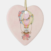 Lucht luchtballon met Beer Waterverf Keramisch Ornament (Rechts)