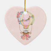 Lucht luchtballon met Beer Waterverf Keramisch Ornament (Achterkant)